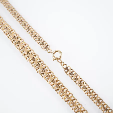 Collier, dosserad x.länk,45,5cm, bredd 8mm, 18k Vikt: 17,7 g