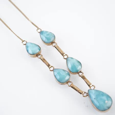 Collier m stenar, 47cm ,bredd 1mm, , 14k, bruttovikt 8,3gr Vikt: 8,3 g