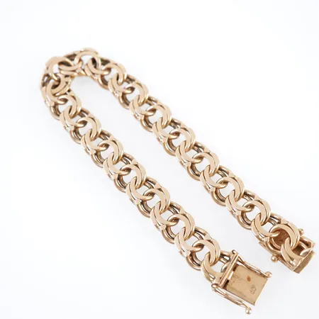 Armband, bismarck, 18,5cm, bredd ca 10mm, 18k Vikt: 31,2 g