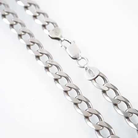 Collier, pansar, silver, 54cm, bredd 9mm, 925/1000 Vikt: 53,6 g
