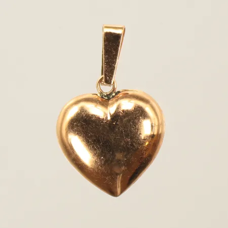 Hänge, hjärta, 12 x 18mm inkl ögla, repig, 18K, 0,9g 