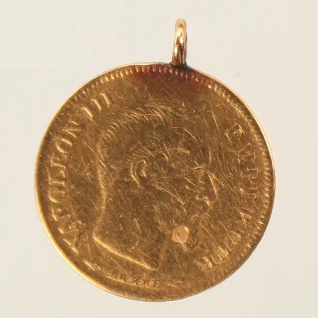 Mynthänge Ø19mm, ögla ej guld, 21K Vikt: 3,3 g
