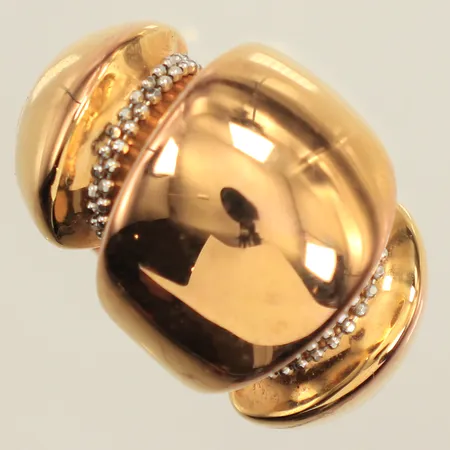 Ring, stl 18, bredd 4,5-20,5mm, ihålig, tvåfärgad, 18K  Vikt: 7,8 g