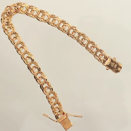 Armband Bismarck, längd 20,5cm, bredd 9mm, Ahlms Guld Och Silververkstad Stockholm 1962, 18K  Vikt: 30,3 g