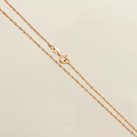 Kedja Singapore, längd 41,5cm, bredd 1,4mm, GHA, 18K  Vikt: 1,9 g