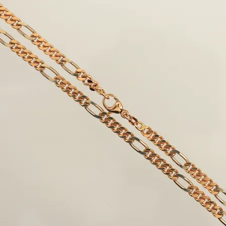 Kedja Figaro, tvåtonad, ca 70cm, bredd ca 5mm, 18K Vikt: 53,7 g