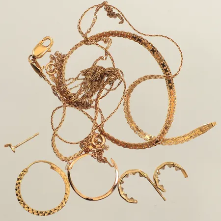 Diverse guld, udda. defekt, av, knutar, 18K Vikt: 10,6 g