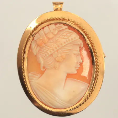 Hänge/ brosch, ca 50mm, bredd ca 35mm, Ceson Göteborg år 1976, bruttovikt: 11,2g, 18K