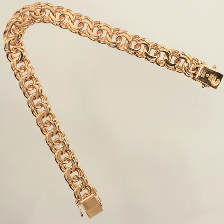 Armband Bismarck, ca 20,5cm, bredd ca 10mm, Stockholms Stads Arbetsvårdsbyrå år 1969, 18K Vikt: 46,4 g
