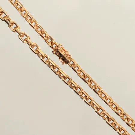 Kedja Ankar, längd 82cm, bredd ca 5mm, glapp lås, Alliansguld Bäckman & Co , år 1774, 18K Vikt: 68,9 g