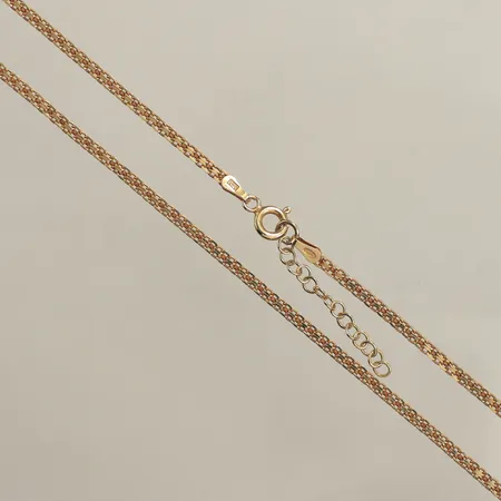 Collier X-länk, längd 42,5-45cm, bredd ca 2mm, förgylld, 925/1000 silver  Vikt: 3,7 g