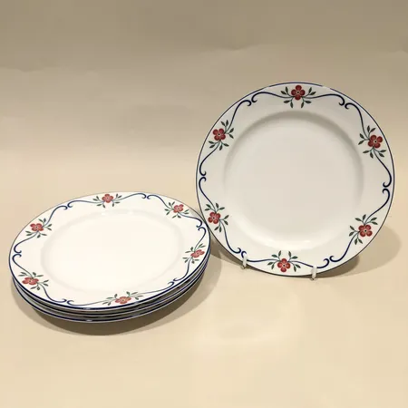  Fyra djupa tallrikar Sundborn, Rörstrand, dekor Pia Rönndahl, Ø ca 21cm Skickas med postpaket.