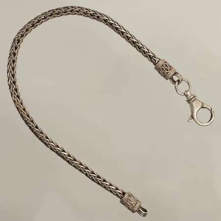 Armband Rävsvans, ca 22,5cm, bredd ca 4mm, 925/1000 silver Vikt: 19,1 g