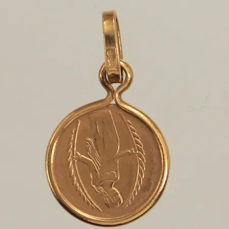 Hänge Jungfrun, Ø ca 11mm, 18K Vikt: 0,6 g