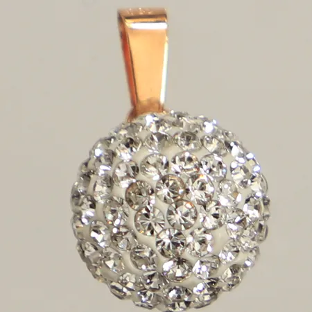 Hänge med vita stenar, Ø ca 10mm, Guldfynd, 18K Vikt: 1 g
