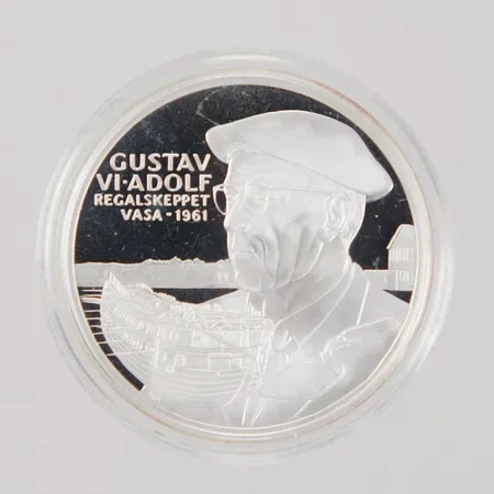 Silvermynt, Ø 36mm, Kungariket Sverige, Gustav VI Adolf, Regalskeppet Vasa 1961, etui, 925/1000 silver,  Vikt: 27,8 g