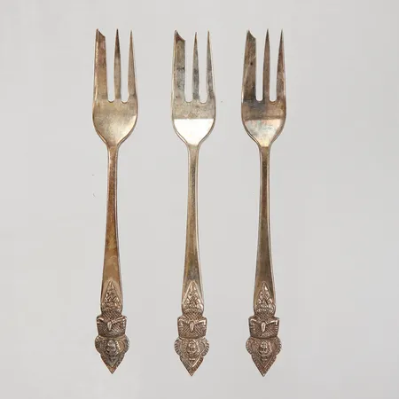 Bakelsegafflar, 3st, längd 13cm, Siam, sterlingsilver Vikt: 44,8 g