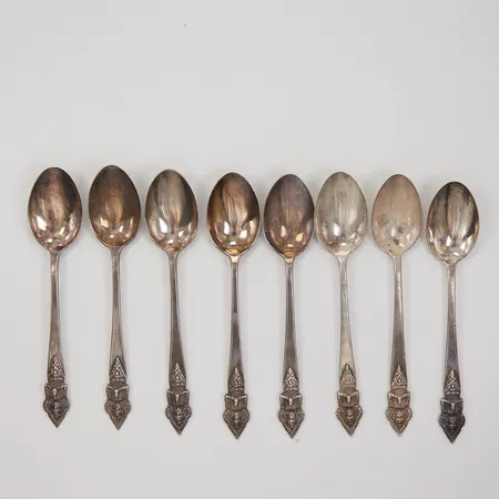 Kaffeskedar, 8st, 13cm, Siam, Sterlingsilver Vikt: 124,1 g