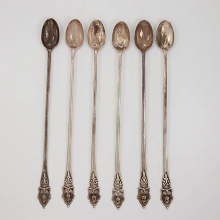 Drinkskedar, 6st, ca 21cm, Alex&co, Bangkok, Sterlingsilver Vikt: 132,9 g