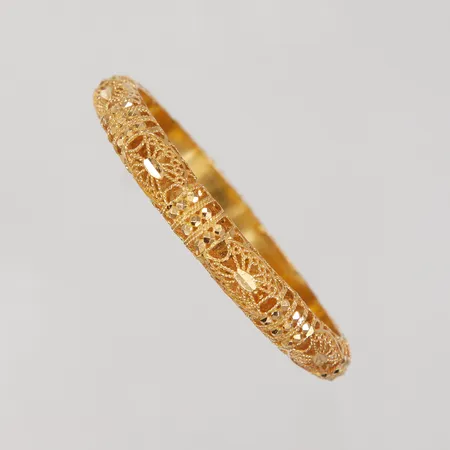Armring, filigranarbete, bucklor, Ø 60mm, bredd 8,6mm, 21K Vikt: 20 g