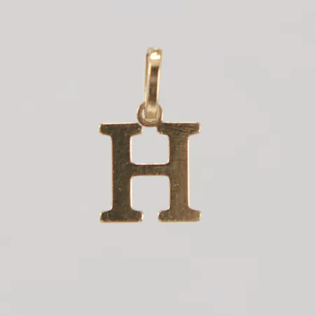 Hänge, bokstav, H, längd inklusive ögla 10mm, 18K Vikt: 0,2 g