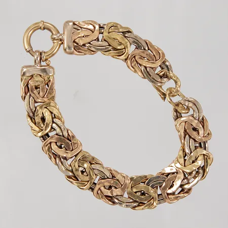Armband, 23cm, bredd 15mm, trasigt, ojämnt, buckligt, 18K Vikt: 27,6 g