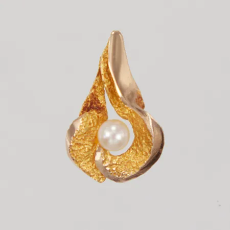 Hänge, 18mm, bredd 12mm, pärla, 14K Vikt: 1,2 g