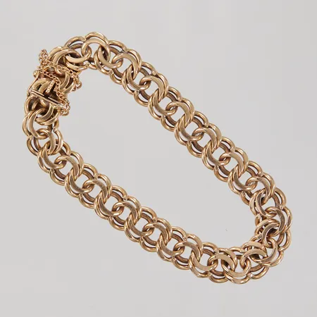 Armband, Bismarck, 19cm, bredd 10mm, Bolidenguld, år 1946, säkerhetskedja ej guld, 18K Vikt: 39,1 g