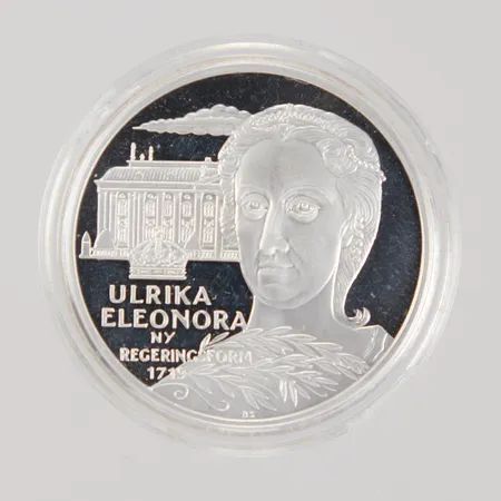 Silvermynt, Ø 36mm, Kungariket Sverige, Ulrika Eleonora, Ny Regeringsform 1719, etui, 925/1000 silver,  Vikt: 27,6 g
