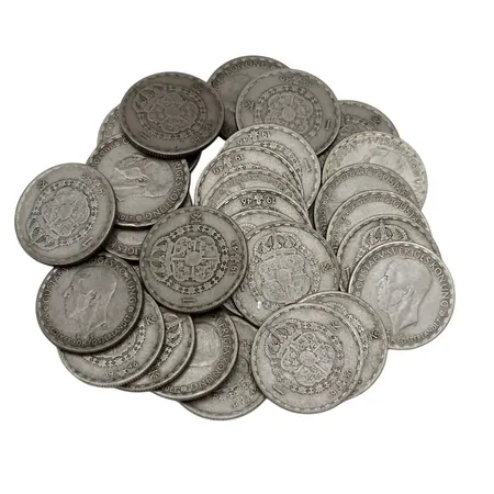 Svenska silvermynt, 1-kronor, 400/1000, finvikt cirka 77g