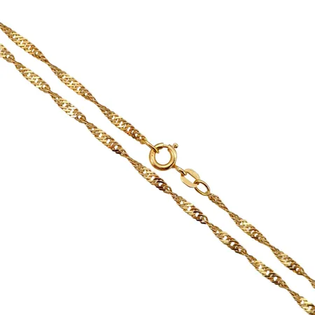 Halskedja Singapore, 18K guld, Balestra Italien, KFS, längd 43,5 cm, bredd 2,2 mm, fint skick Vikt: 4,9 g