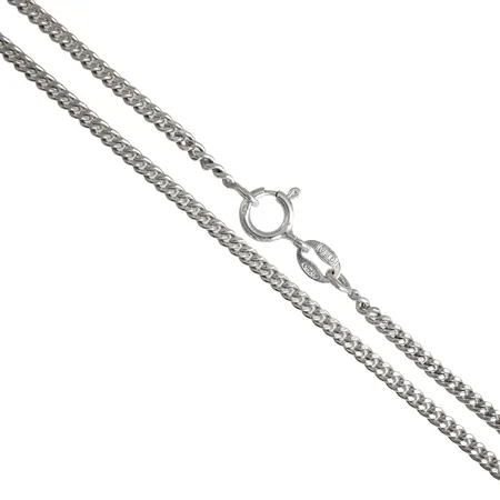 Halsband Pansar, Guldfynd, silver 925/1000, längd 50 cm, bredd 2 mm, fint skick Vikt: 6 g