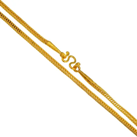 Halskedja, 23K guld (965/1000), total längd 67,5 cm, bredd 3 mm Vikt: 15,2 g