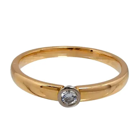 Diamantring, 18K guld, Diamant 0,10ct, Guldsmed Björn Nilsson AB (GBON), Kristianstad, Ø21½ mm, bredd 2,7 - 4 mm, gravyr Vikt: 4,8 g
