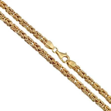 Halskedja Kejsarlänk, 18K guld, ej massiv modell, Svedbom & Co AB (KFS), svensk kontrollstämpel, längd 46,5 cm, bredd 4 mm, tjocklek 4 mm, bristning i guldet på någon länkbit, slitage på ena låsöglan Vikt: 21,8 g