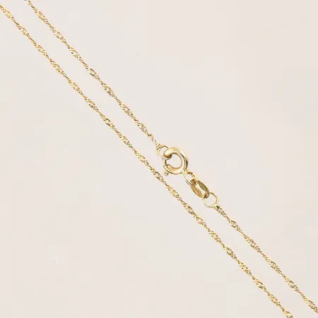 Kedja Singapore, längd: 43,5cm, bredd: 0,8mm, GFAB, 18K  Vikt: 1,1 g