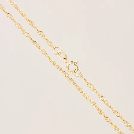 Kedja Singapore, längd: 44,5cm, bredd: 1,5mm, 9K  Vikt: 0,7 g