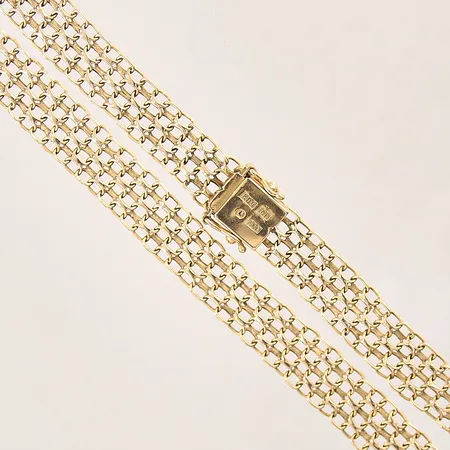 Collier X-länk, längd: 45cm, bredd: 9,9mm, smärre ojämnheter, 18K  Vikt: 23,8 g