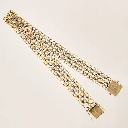 Armband X-länk, längd: 20,5cm, bredd: 10mm, 18K  Vikt: 14 g