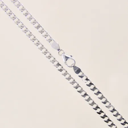 Kedja Pansar, längd: 55,5cm, bredd: 3,9mm, vitguld, 18K  Vikt: 18,2 g