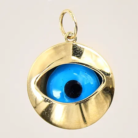 Hänge med blå sten, 15x14,7mm, GHA, 18K  Vikt: 1,7 g