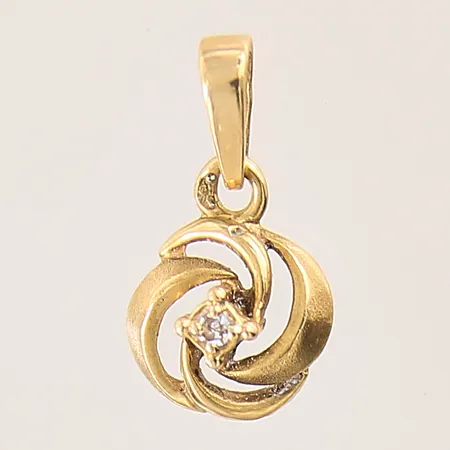 Hänge med en diamant ca 0,01ct, längd: 19x7,2mm, 18K  Vikt: 0,7 g