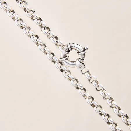 Kedja Ärtlänk, längd 42cm, bredd 6mm, bucklig länk, GHA, silver 925/1000 Vikt: 37,8 g