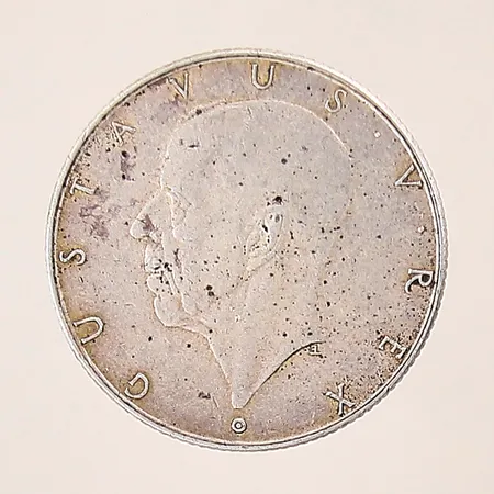 Mynt, Gustavus V Rex, 2kr, Ø31mm, 1638-1938, silver 835/1000 Vikt: 15 g