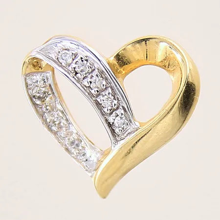 Hänge Hjärta med diamanter 0,08ctv enligt gravyr, 16x14mm, GHA, 18K  Vikt: 1,9 g
