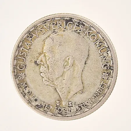 Mynt, Gustaf VI Adolf Sveriges Konung, med folket för fosterlandet, 2kr, 1950, silver 400/1000 Vikt: 13,9 g