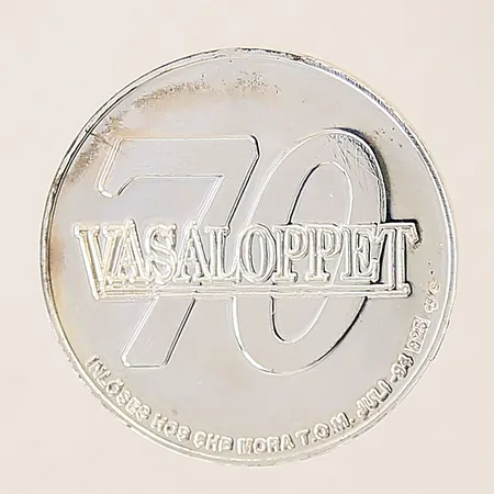 Lokalmynt för Mora, Vasaloppet, 150kr, Ø27mm, plastetui, silver 925/1000 Vikt: 9,9 g