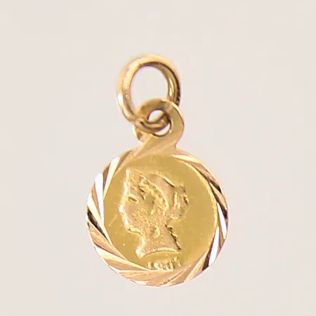 Hänge med dekor, 12x8mm, 18K  Vikt: 0,4 g
