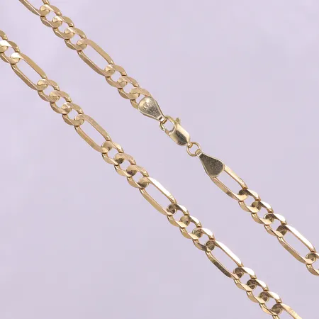 Kedja Figaro, ca 62cm, bredd 5mm. 14K Vikt: 18,4 g