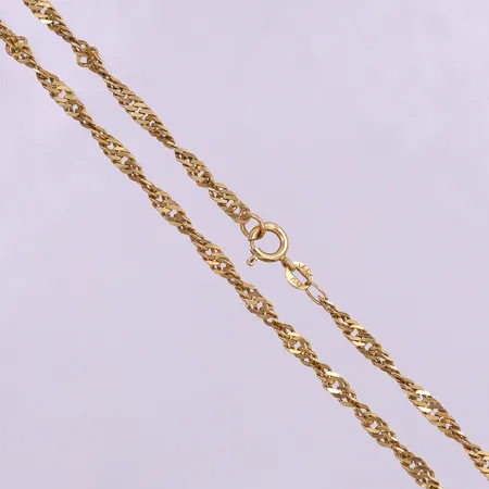 Kedja Singapore, längd 61cm, bredd 3mm, 18K.  Vikt: 15,2 g